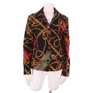 Ralph Lauren Black Label Equestrian Horse Bit Quilted Cotton Barn Jacket M
